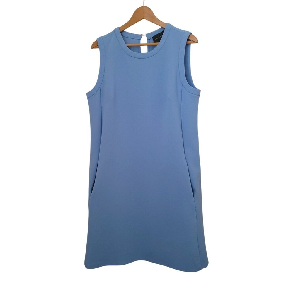 Donna Morgan Sleeveless Blue Shift Dress w/ Pockets Women's Size 14